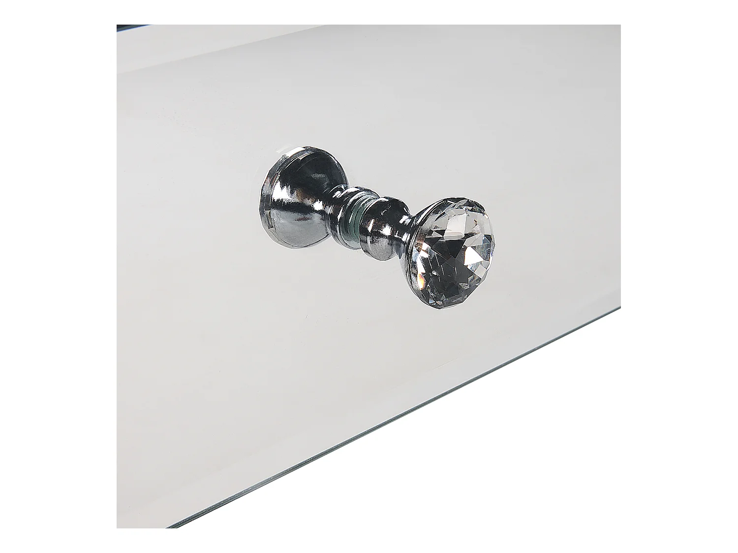 Stolik kawowy NESLE Lustrzany srebrny ze schowkiem