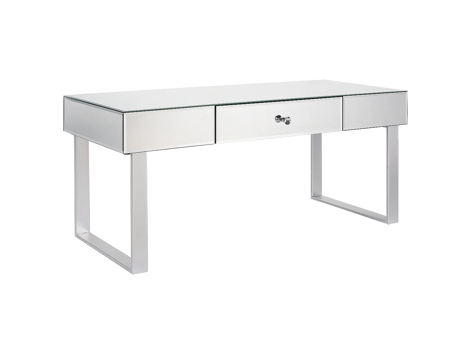 Table basse NESLE Miroir argenté avec rangement