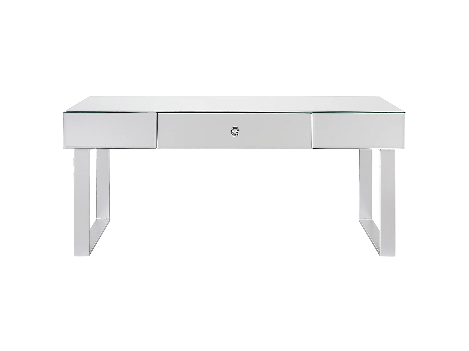 Table basse NESLE Miroir argenté avec rangement