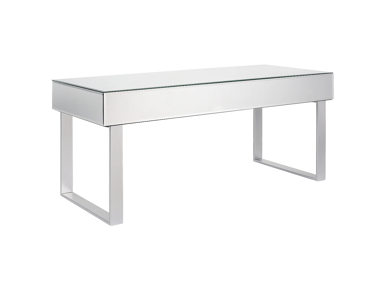 Table basse NESLE Miroir argenté avec rangement