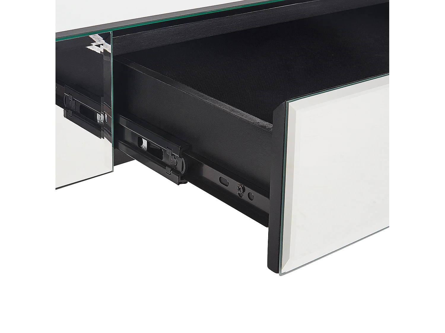 Table basse NESLE Miroir argenté avec rangement