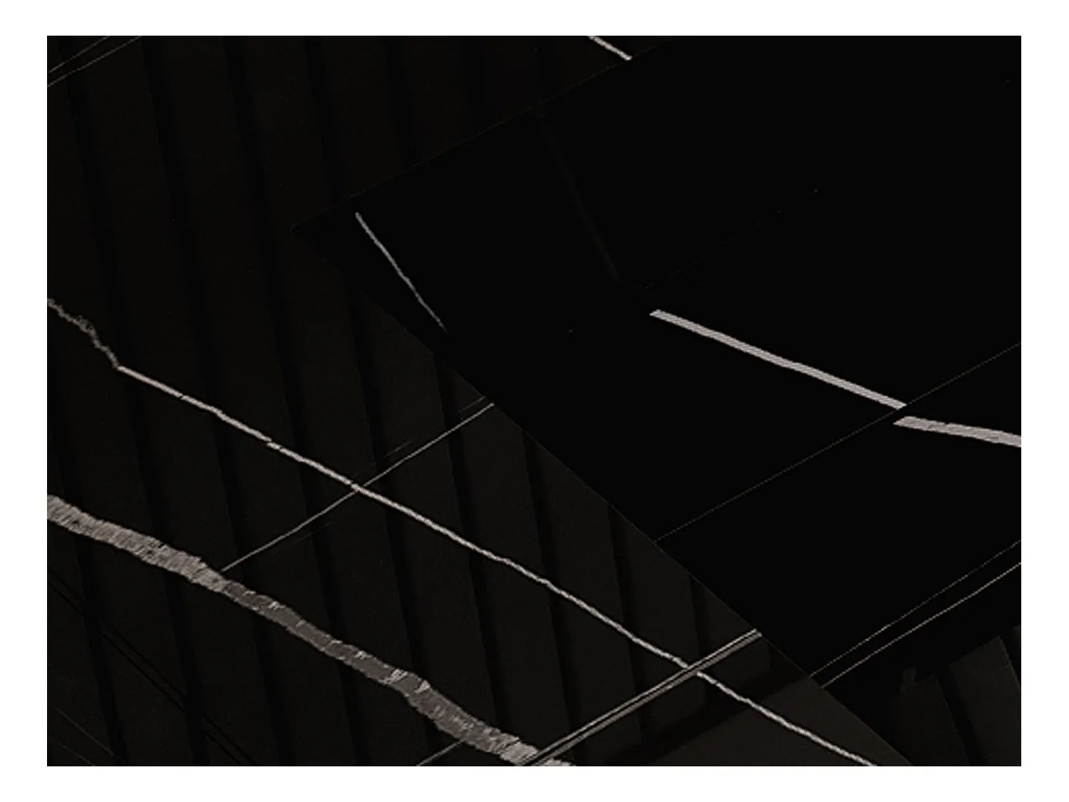 Lavabo doble flotante de solid surface con efecto mármol negro - Ancho 120.2 x Prof. 45.2 x Alt. 8 cm - TAKOTNA