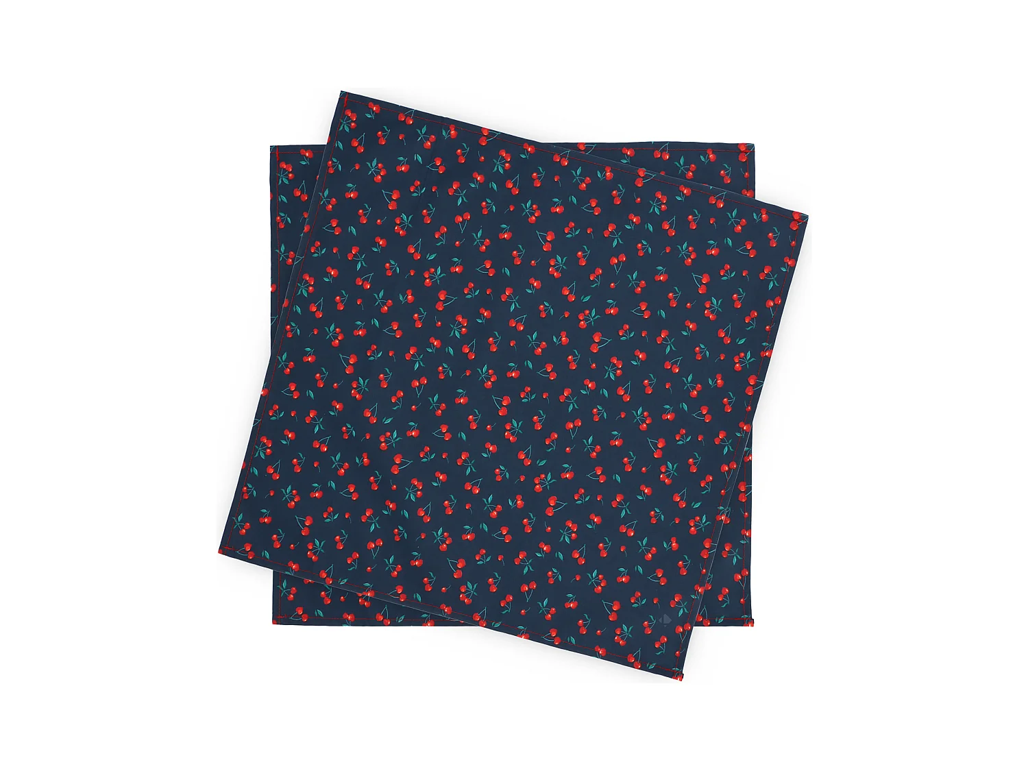 Set de table enduit 45x45 cm CERISES bleu Marine