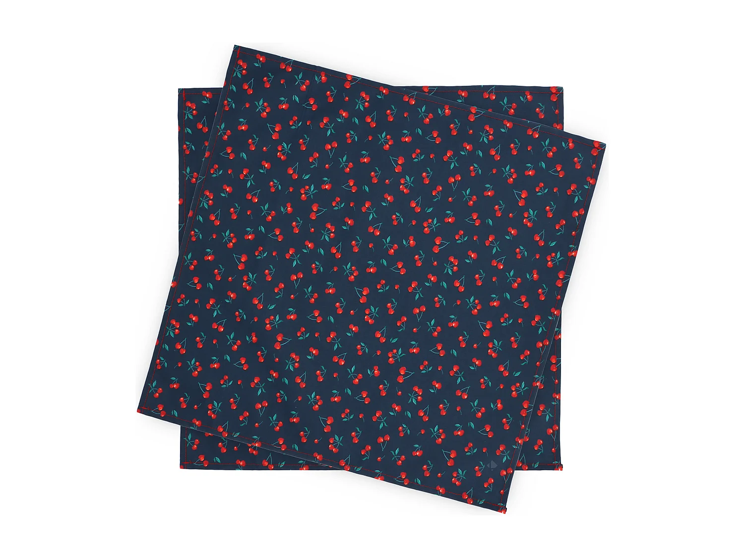 Set de table enduit 45x45 cm CERISES bleu Marine