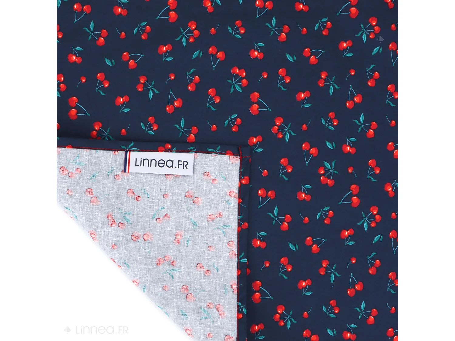 Set de table enduit 45x45 cm CERISES bleu Marine