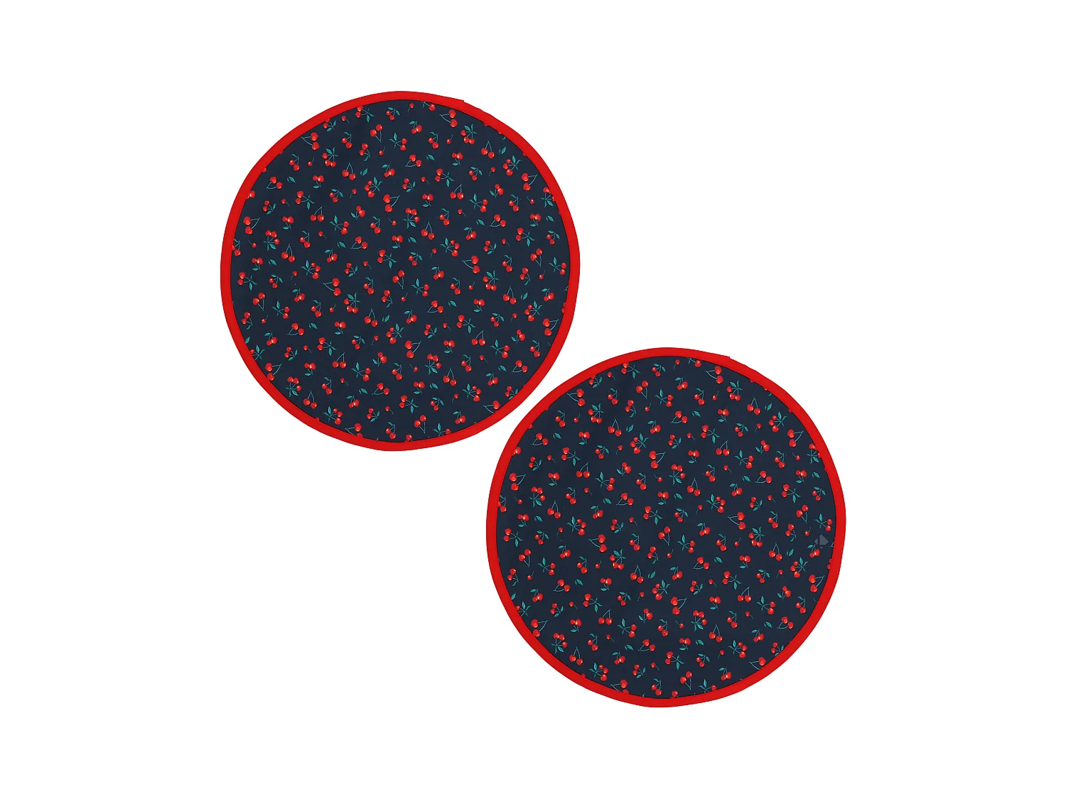 Set de table enduit 38 cm CERISES bleu Marine