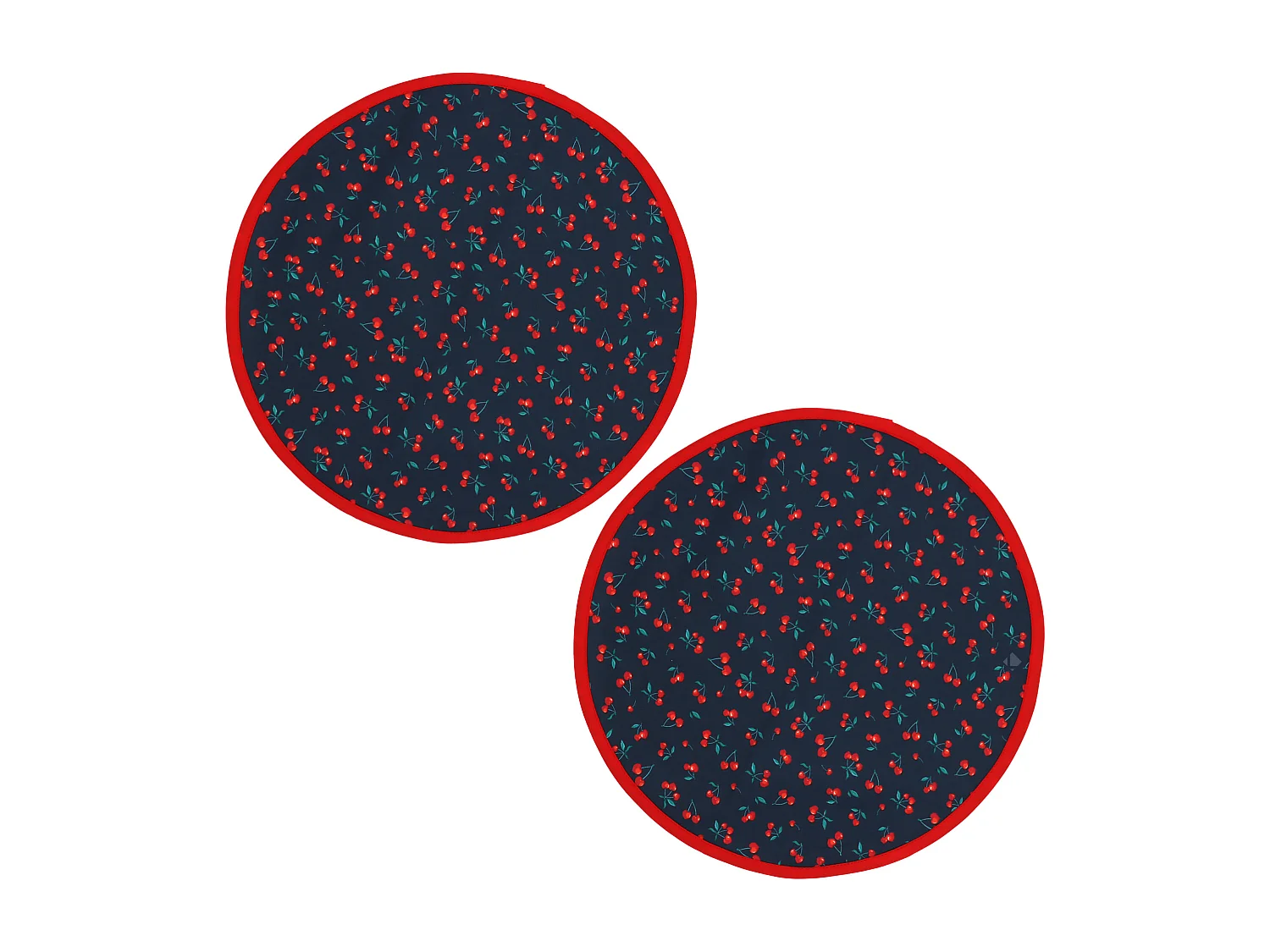 Set de table enduit 38 cm CERISES bleu Marine