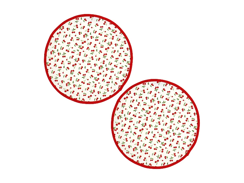 Set de table enduit 38 cm CERISES Blanc