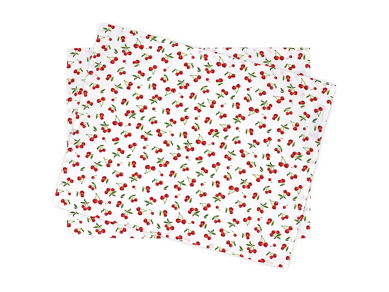 Set de table enduit 35x45 cm CERISES Blanc