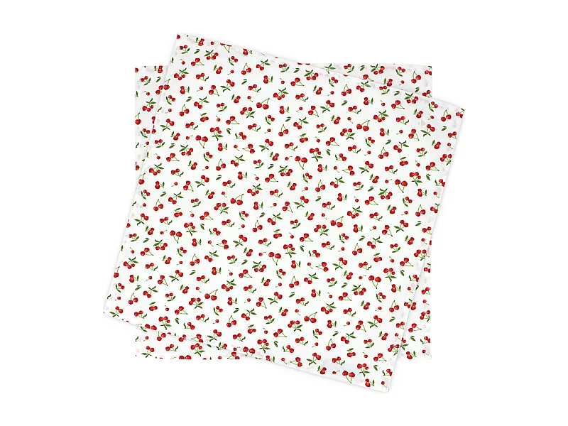 Set de table enduit 45x45 cm CERISES Blanc