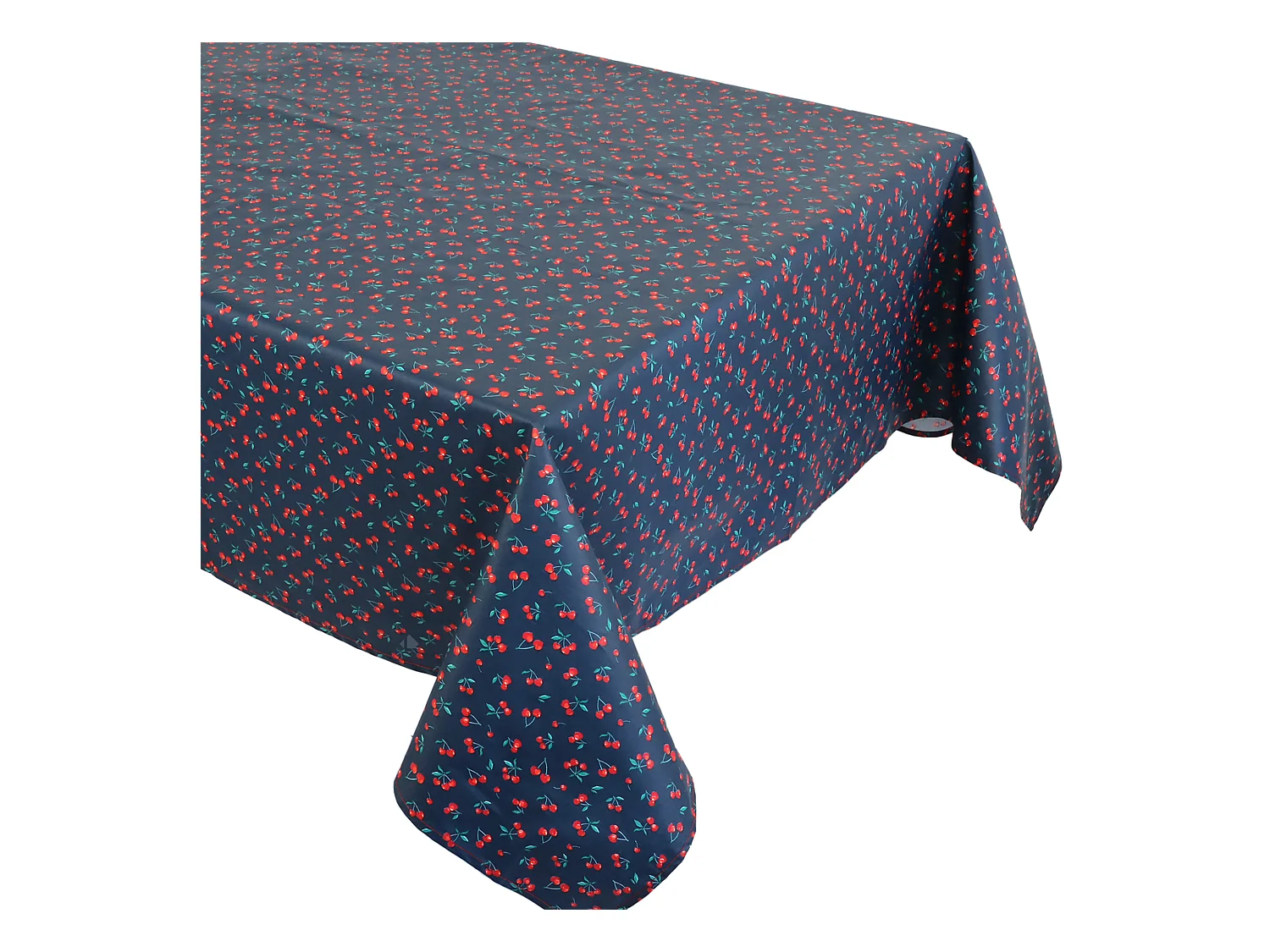 Nappe rectangle enduit 150x300 cm CERISES bleu Marine