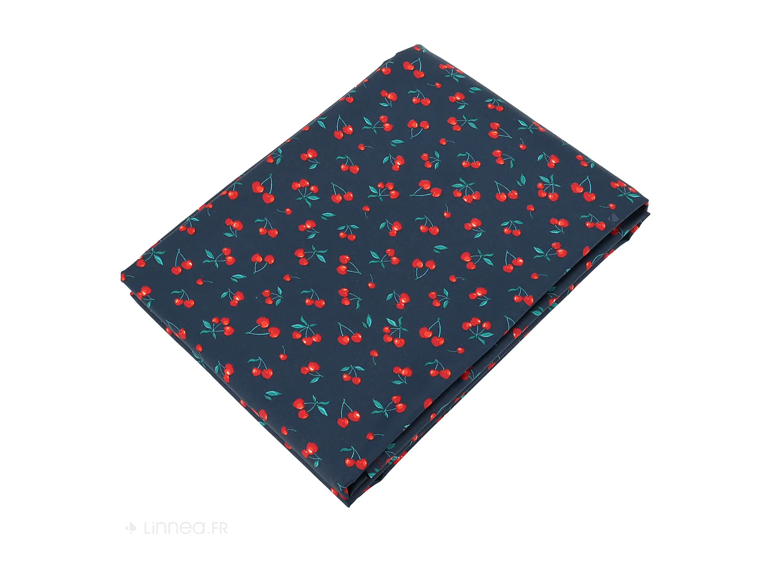 Nappe rectangle enduit 150x250 cm CERISES bleu Marine