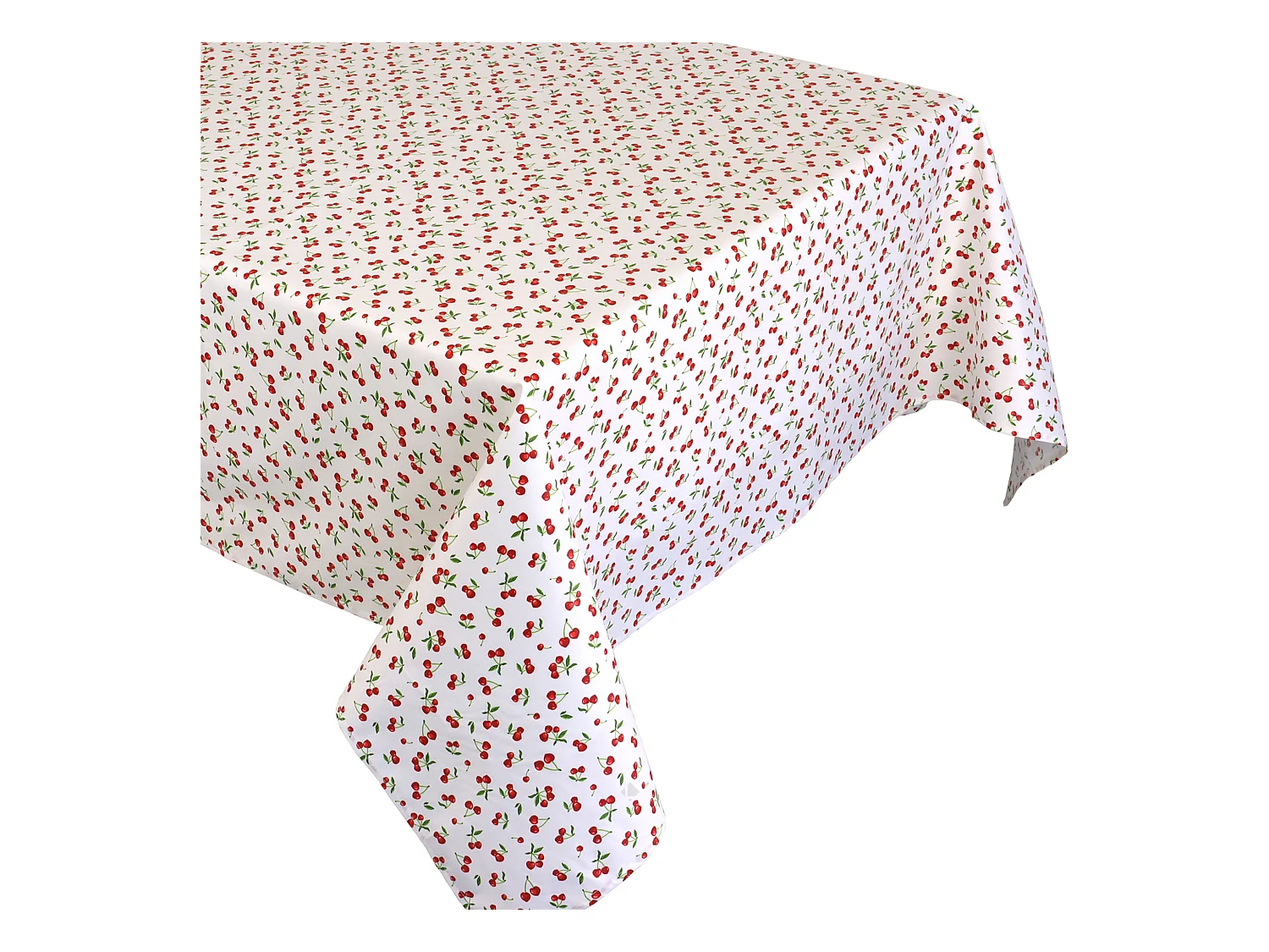 Nappe rectangle enduit 150x300 cm CERISES Blanc