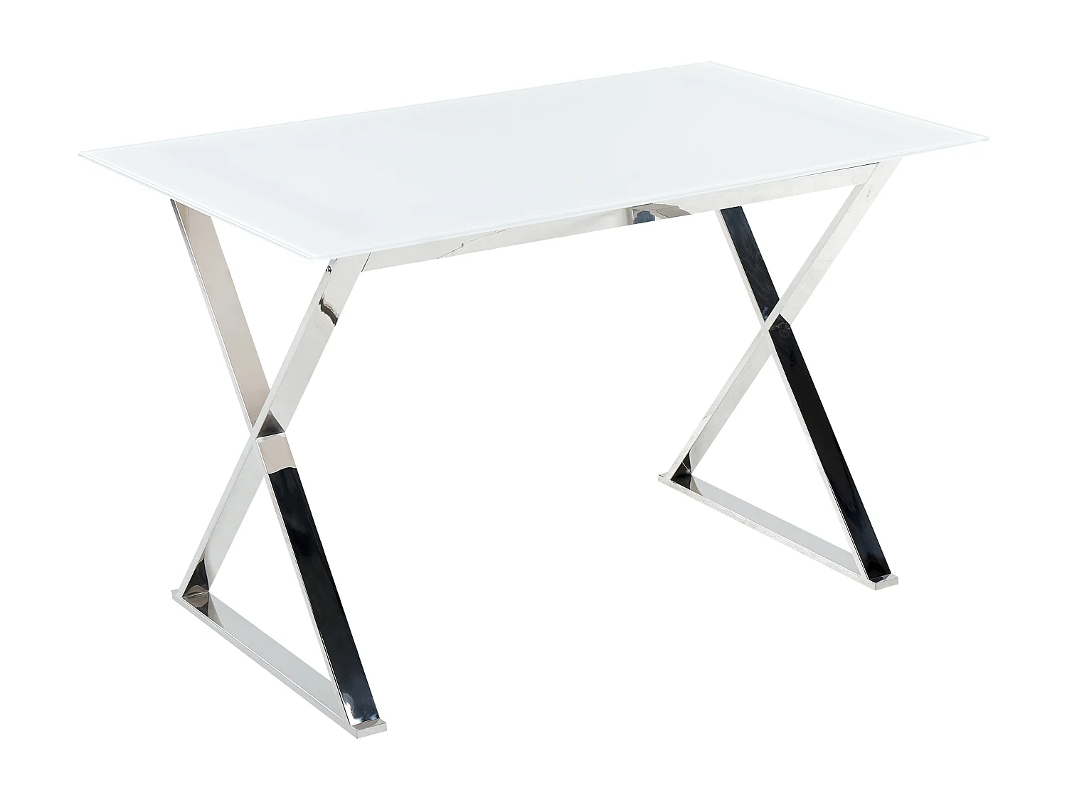 Table de repas ATTICA Blanc 120 cm 70 cm Verre de sécurité