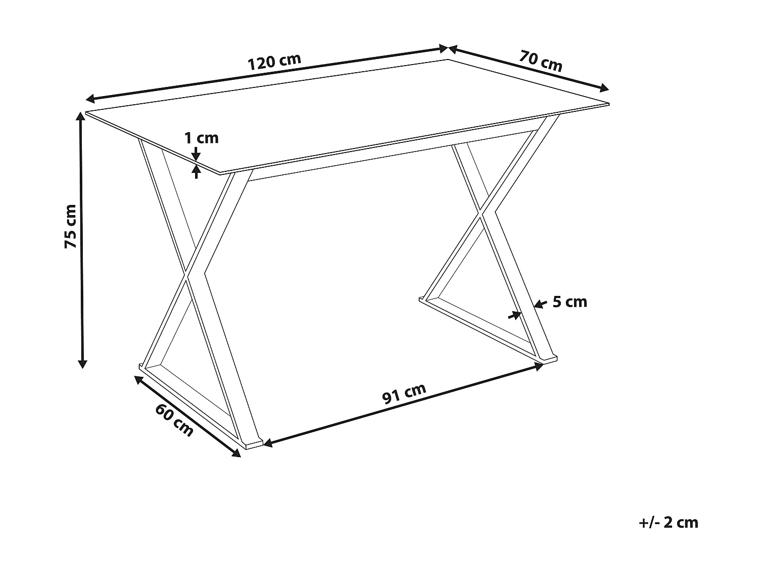 Eettafel ATTICA Wit 120 cm 70 cm Veiligheidsglas