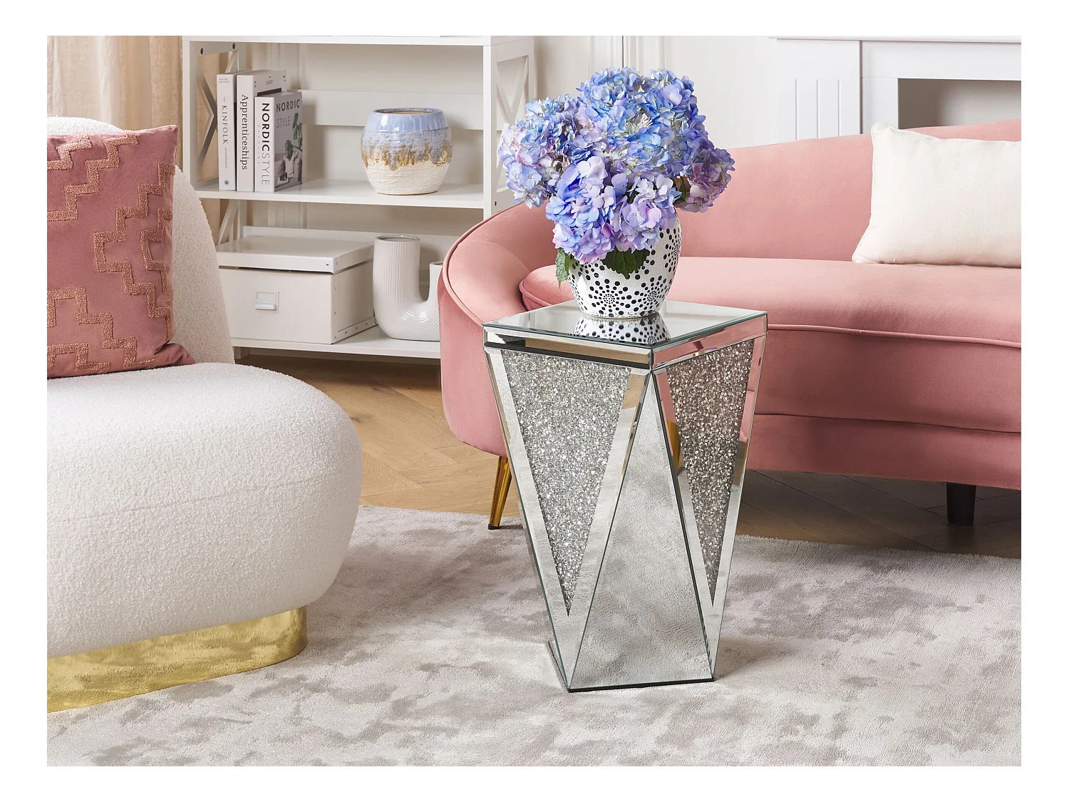 Bijzettafel LUXEY Glas Spiegelend zilver