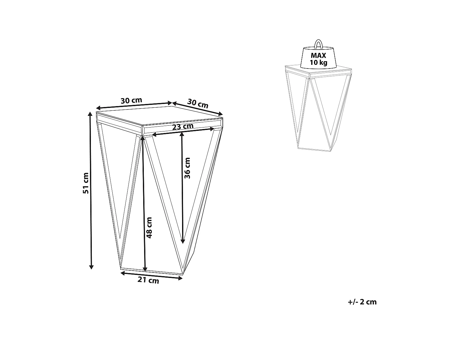 Bijzettafel LUXEY Glas Spiegelend zilver