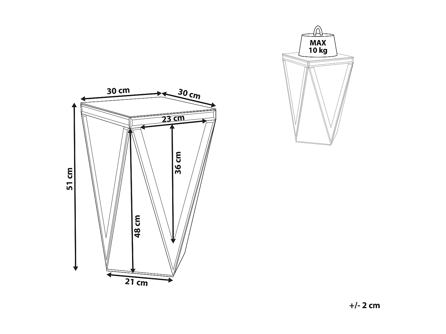 Table d'appoint LUXEY Verre Miroir argenté