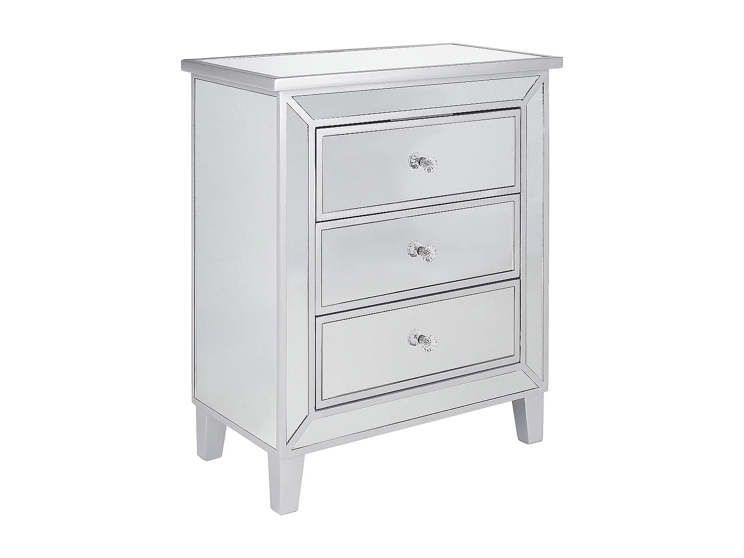 Cassettiera 3 cassetti BREVES Argento specchiato