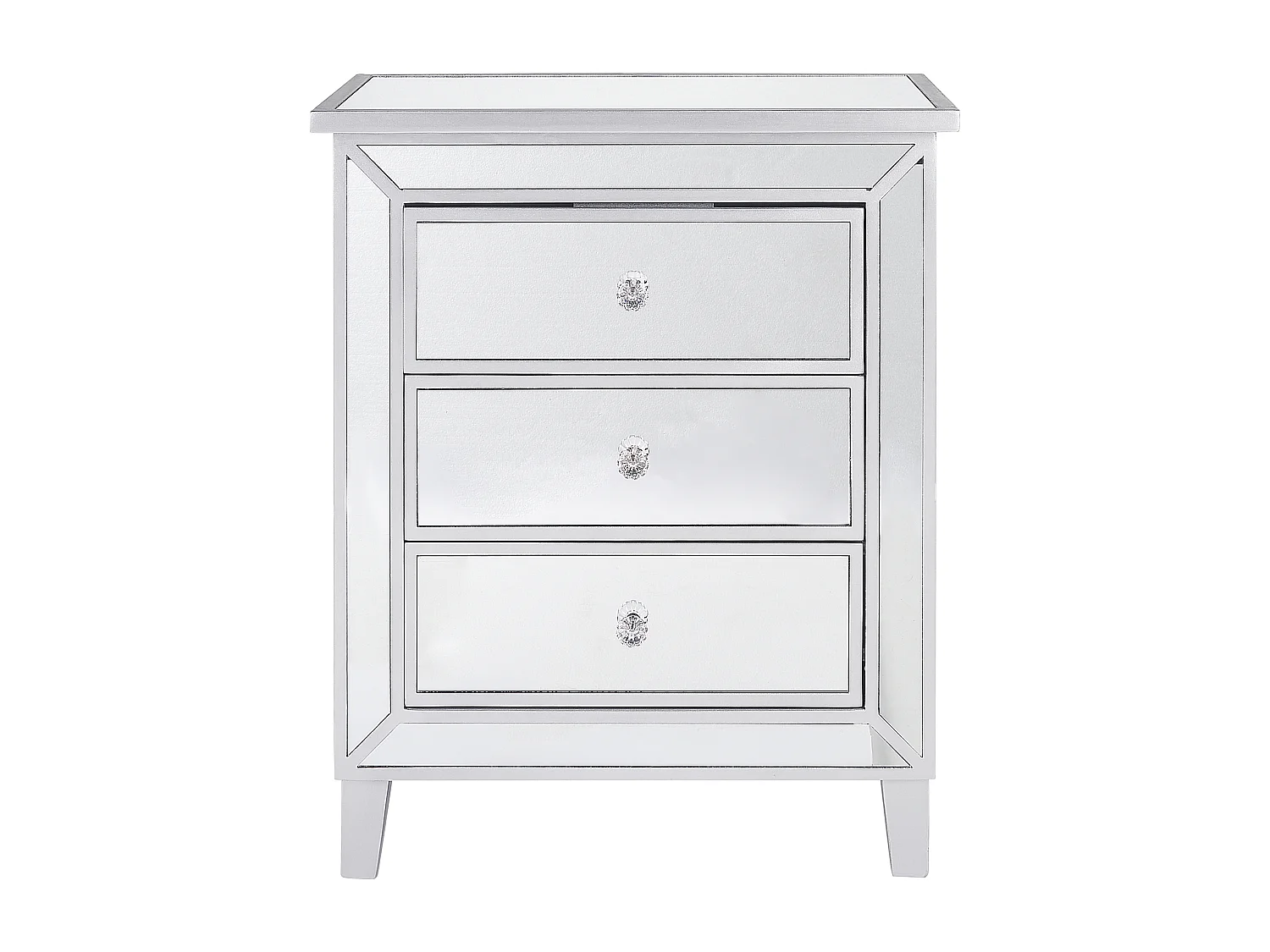 Cassettiera 3 cassetti BREVES Argento specchiato