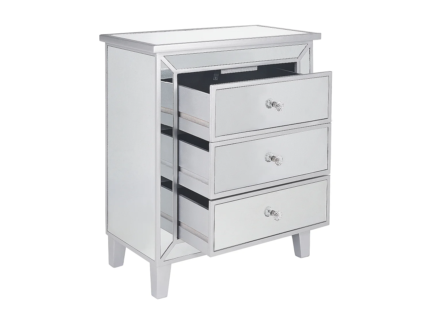 Ladekast 3 lades BREVES Spiegelend zilver