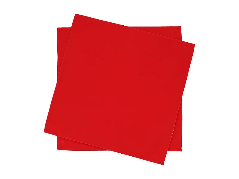 Lot de 2 Set de table carré 45x45 cm DIABOLO rouge Tomate traitement teflon