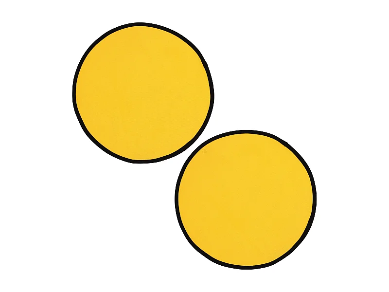 Lot de 2 Set de table rond 38 cm DIABOLO jaune Curcuma traitement teflon