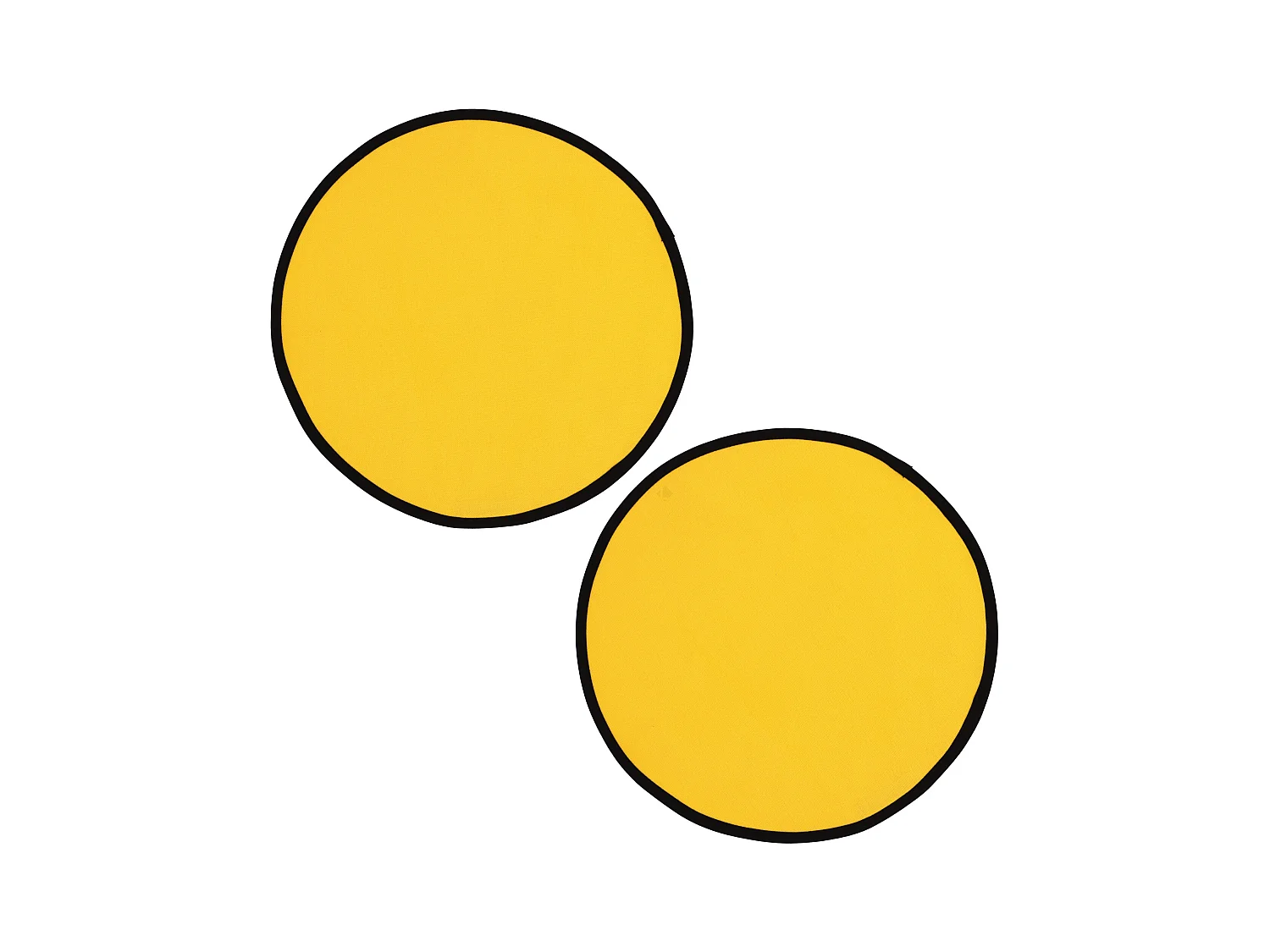 Lot de 2 Set de table rond 38 cm DIABOLO jaune Curcuma traitement teflon