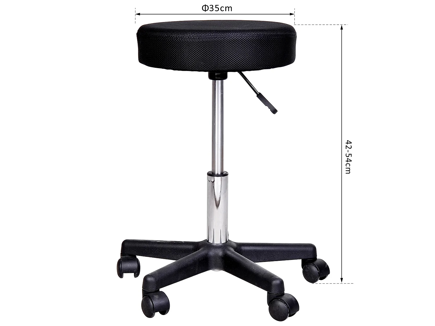 Tabouret massage a roulettes reglable en hauteur pivotant avec trois couleurs de housse de protection