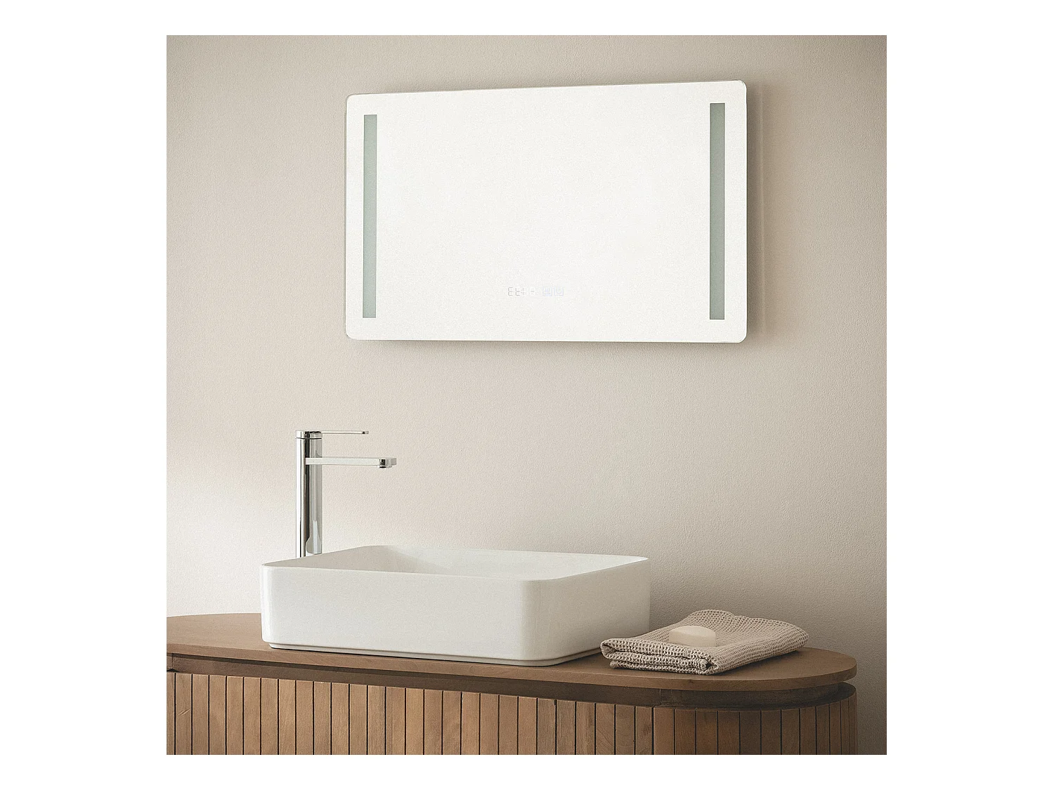Miroir Salle de Bain avec Éclairage LED Anti-buée Similan 40x70 cm Sélectionnable (chaud-neutre-froid)