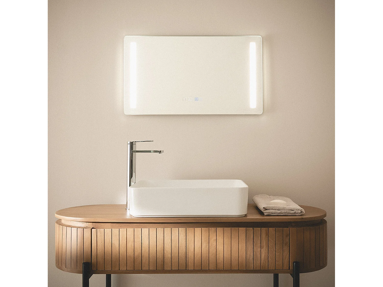 Miroir Salle de Bain avec Éclairage LED Anti-buée Similan 40x70 cm Sélectionnable (chaud-neutre-froid)