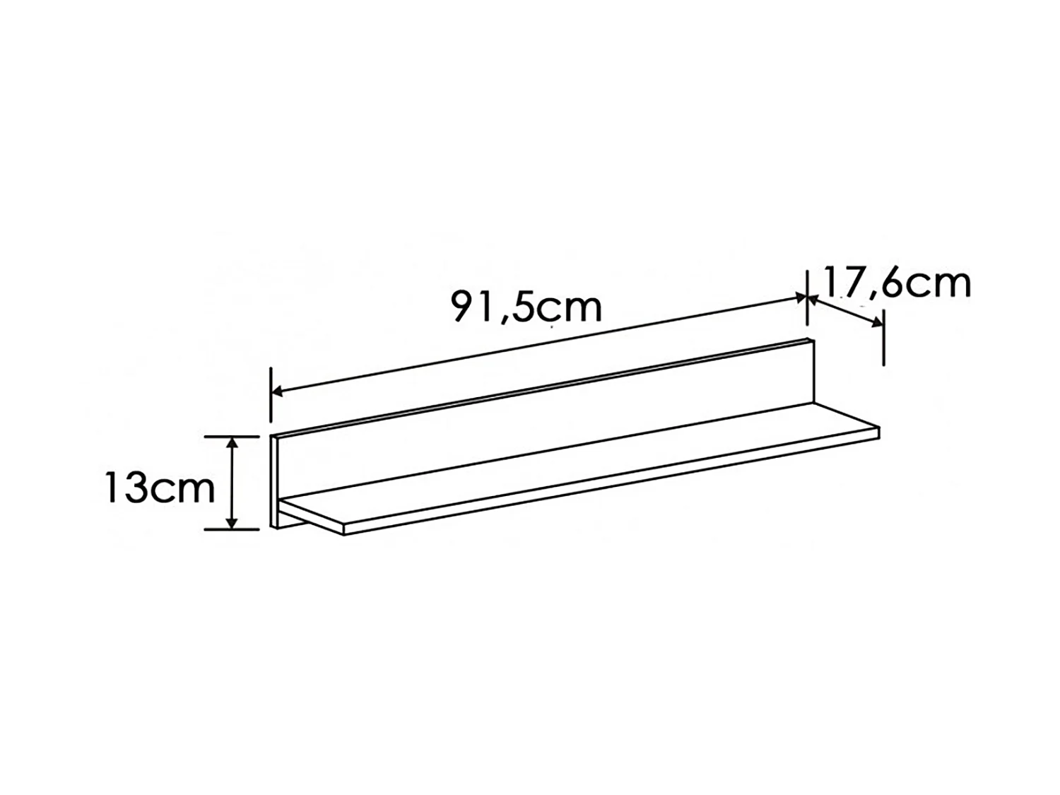 Set de meuble TV et 2 étagères murales coloris blanc/chêne - Longueur 180 x Profondeur 39,6 x Hauteur 49 cm