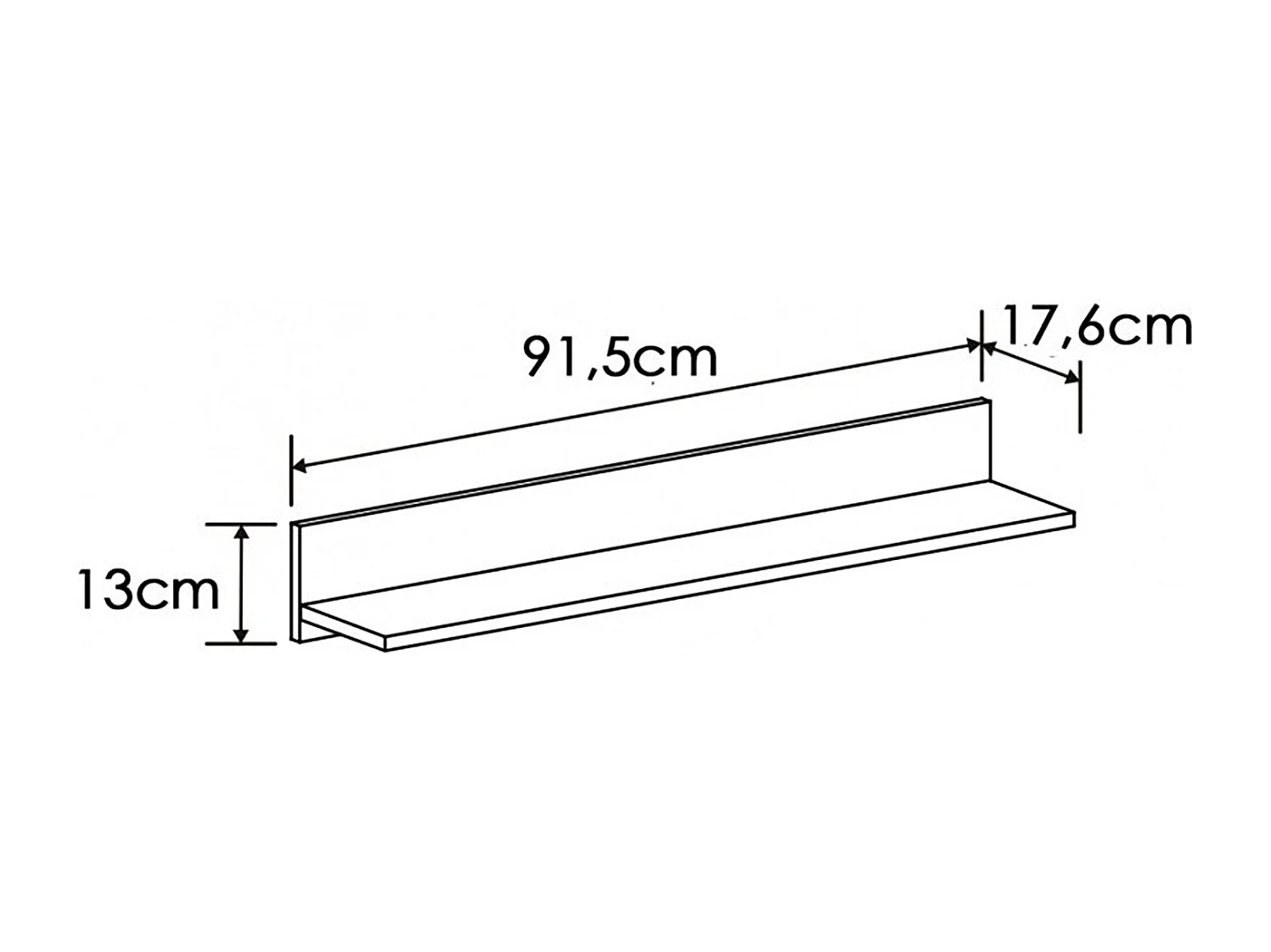 Set de meuble TV et 2 étagères murales coloris blanc/chêne - Longueur 180 x Profondeur 39,6 x Hauteur 49 cm
