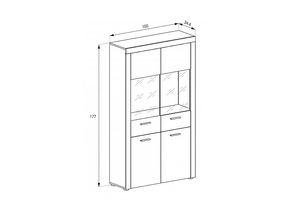 Ensemble de salon meuble TV + 1 étagère murale + vitrine haute coloris chêne chêne vieilli