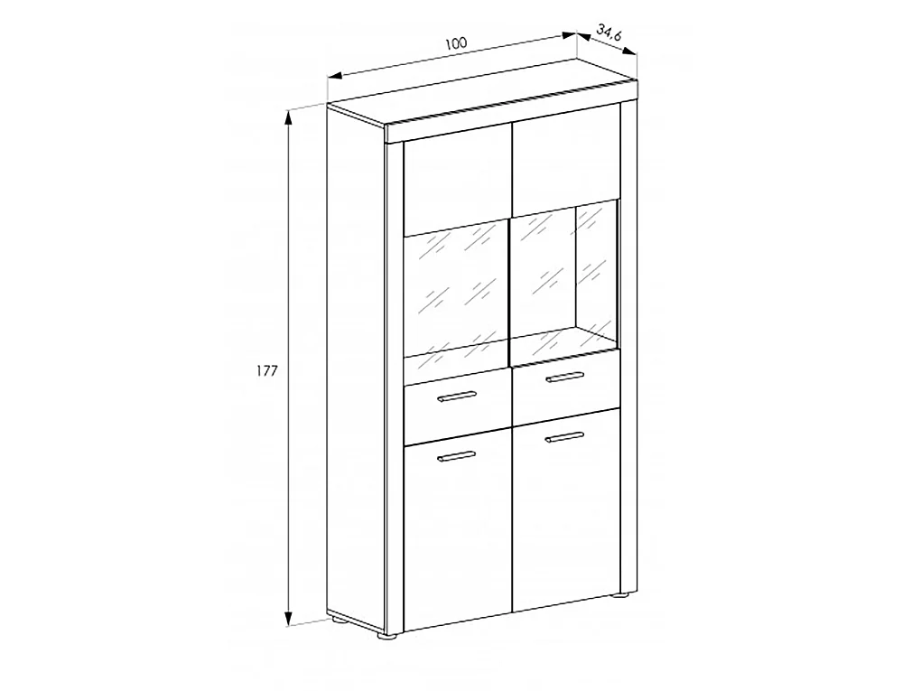 Ensemble de salon meuble TV + 1 étagère murale + vitrine haute coloris chêne chêne vieilli