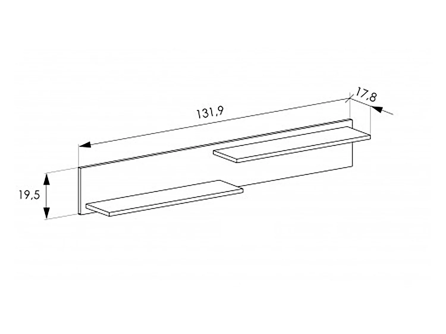 Ensemble de salon meuble TV + étagère murale + buffet coloris chêne chêne vieilli