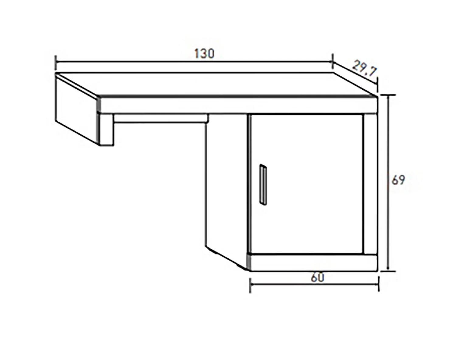 Set meuble TV + meuble bas 1 porte + meuble bas de 3 étagères coloris chêne cambrian, effet textile