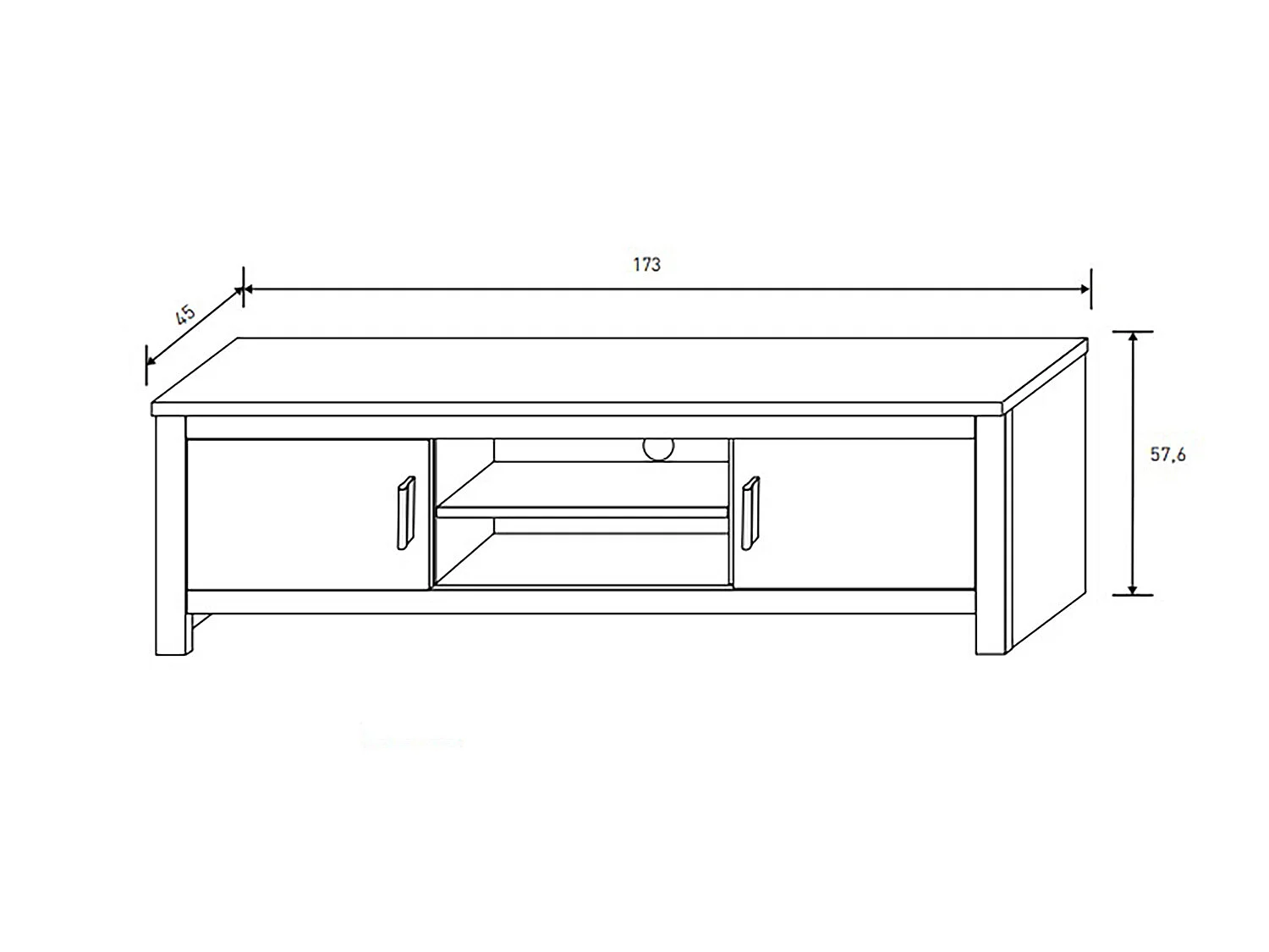 Ensemble de salon complet meuble TV, table à manger, set de 4 chaises, buffet coloris chêne truffé, blanc vieilli
