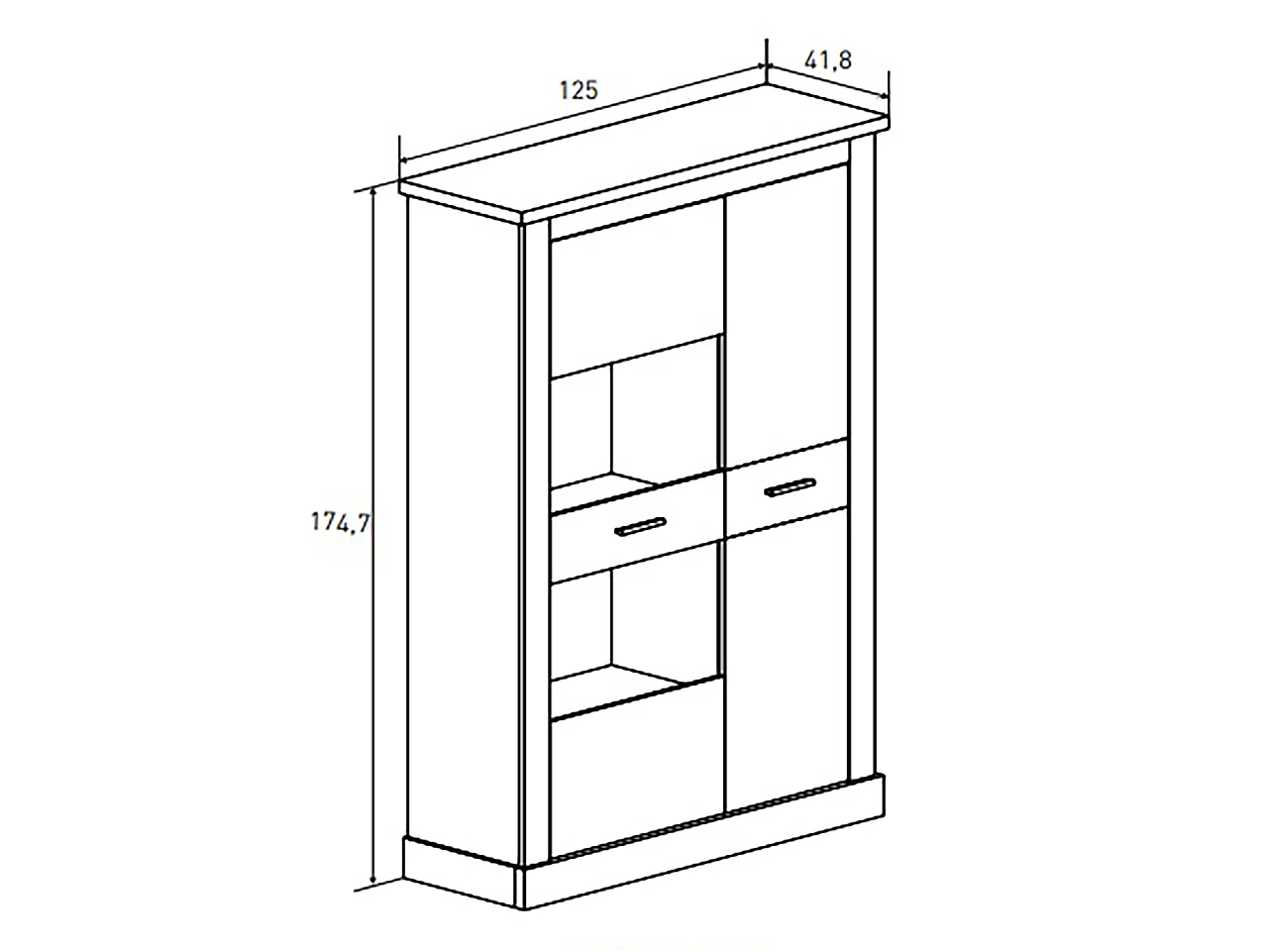 Ensemble de salon meuble TV + vitrine basse + panneau TV coloris chêne cambrian, blanc