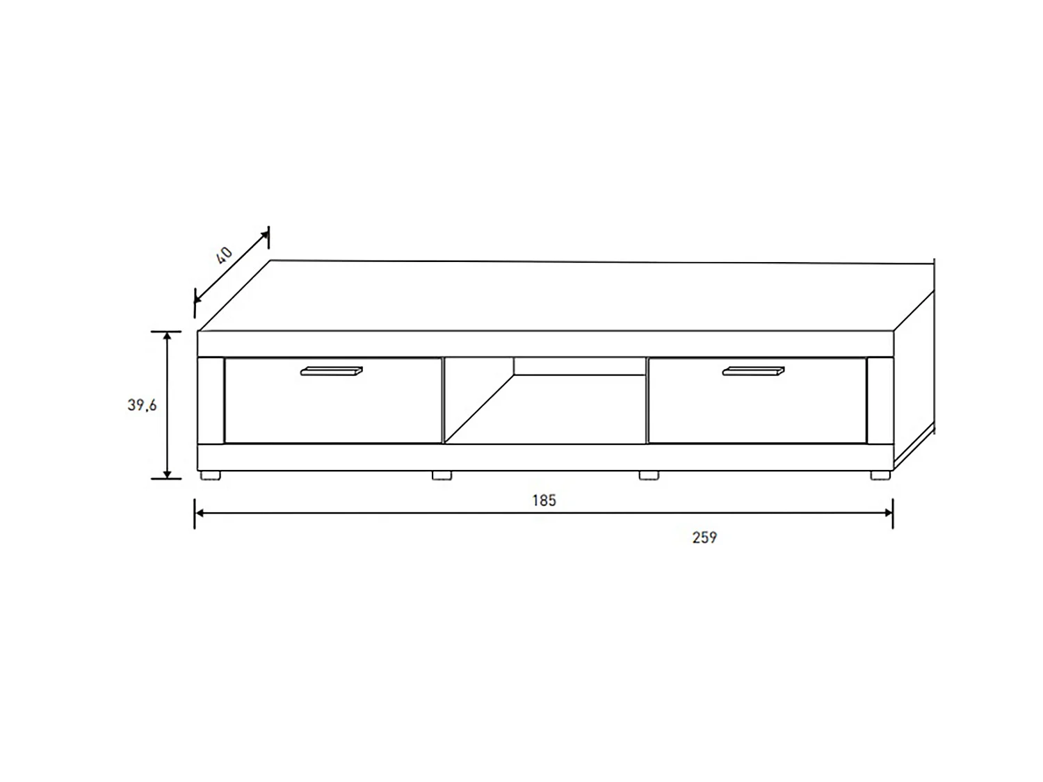 Ensemble de salon meuble TV + 1 étagère murale + vitrine murale avec LED + Buffet coloris chêne cambrian, graphite