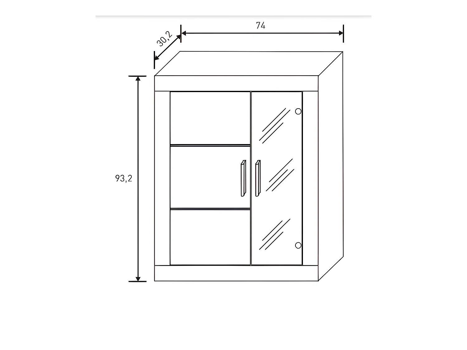 Ensemble de salon meuble TV + 1 étagère murale + vitrine murale avec LED + Buffet coloris chêne cambrian, graphite