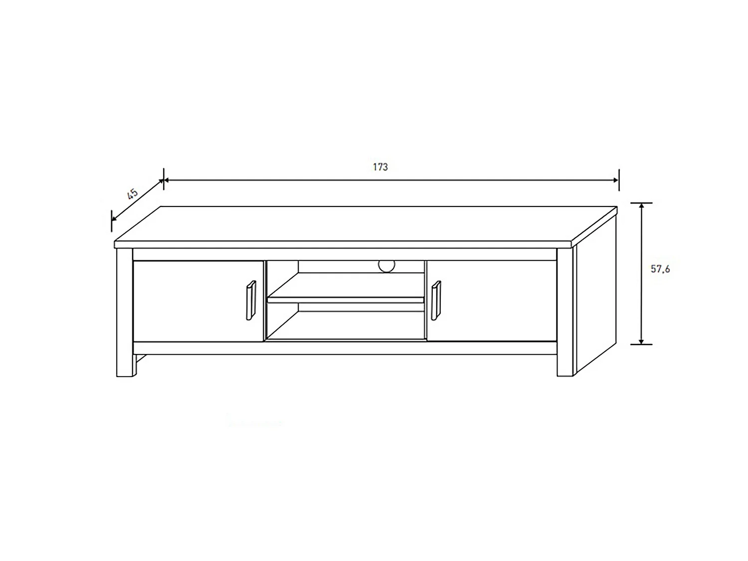 Ensemble de salon vitrine, meuble TV 2 portes coloris chêne truffé, blanc vieilli