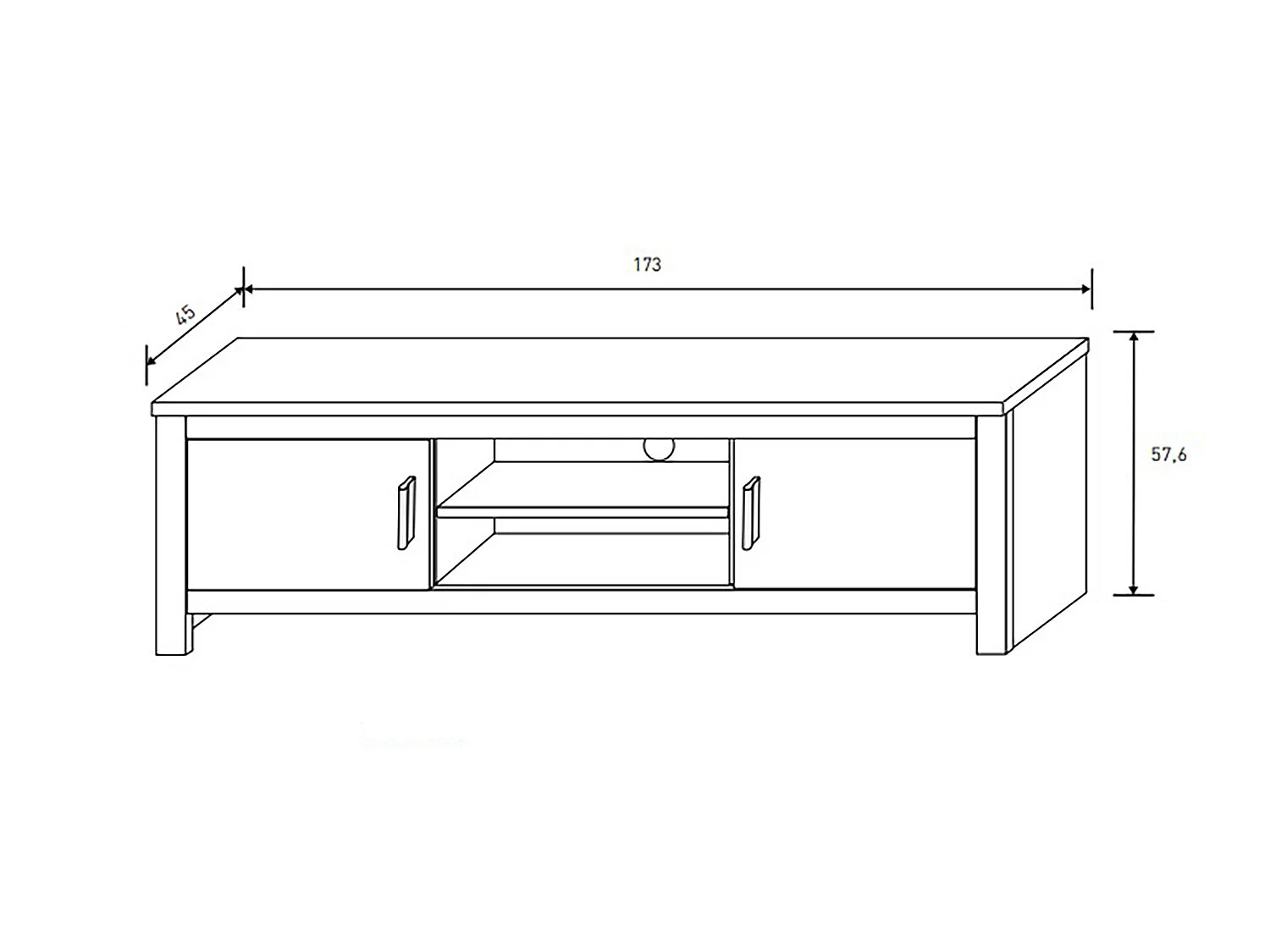 Ensemble de salon vitrine, meuble TV 2 portes coloris chêne truffé, blanc vieilli