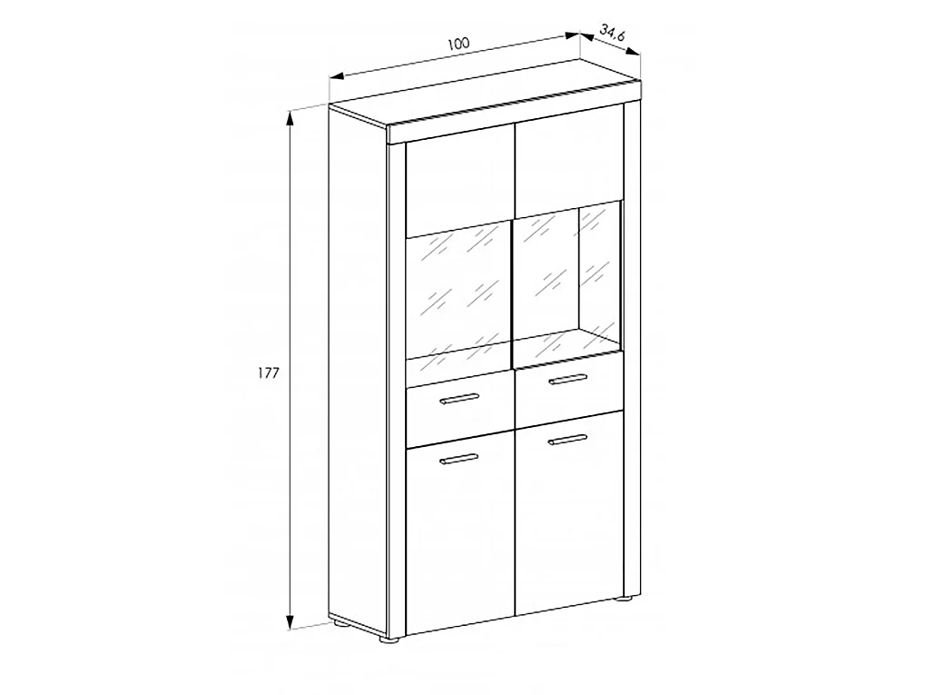 Ensemble de salon meuble TV + étagère murale + vitrine haute + buffet coloris chêne chêne vieilli