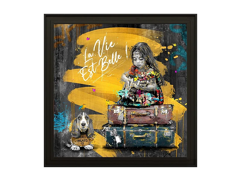 Tableau Romaric la petite fille et la guitare