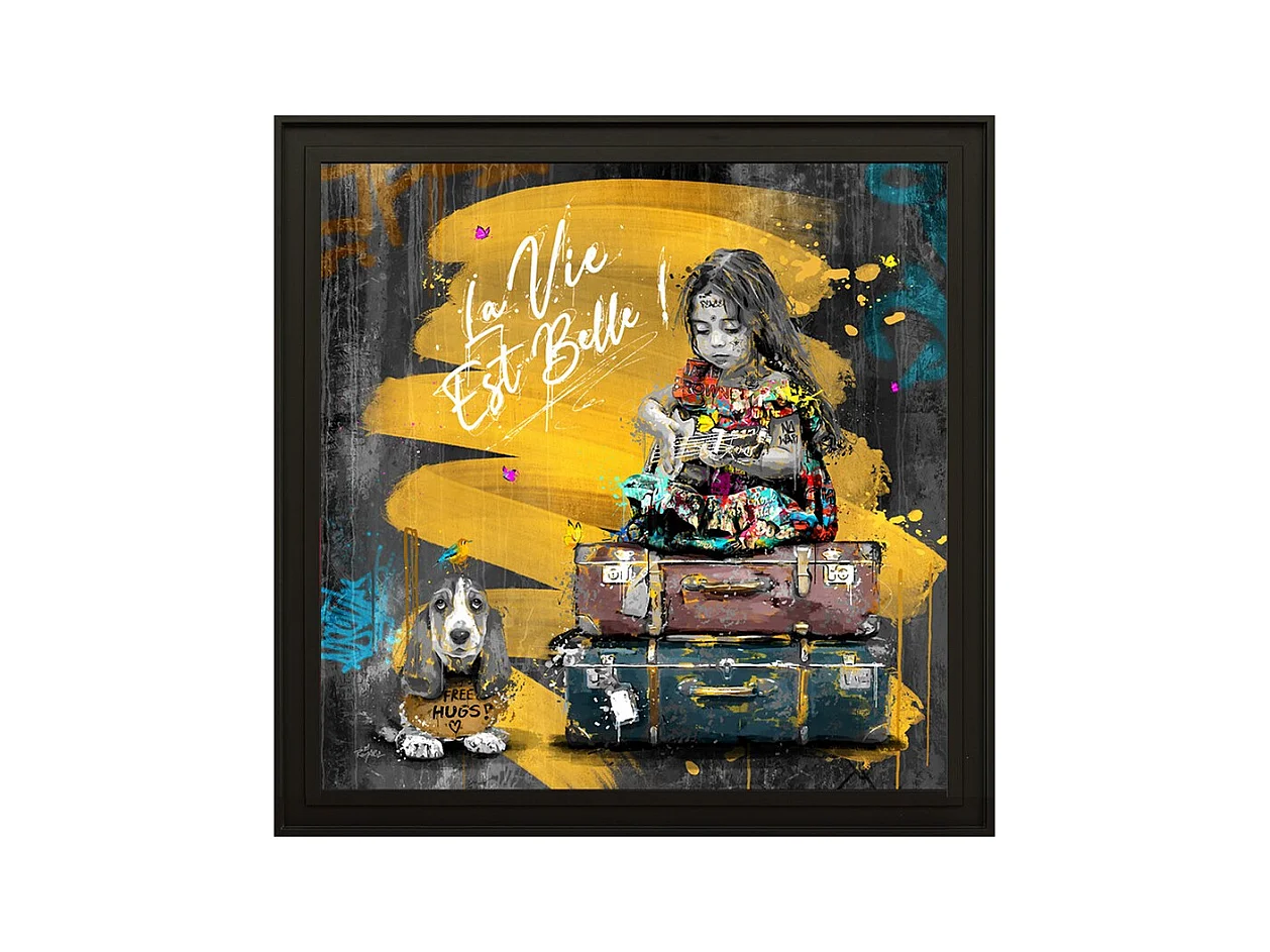 Tableau Romaric la petite fille et la guitare