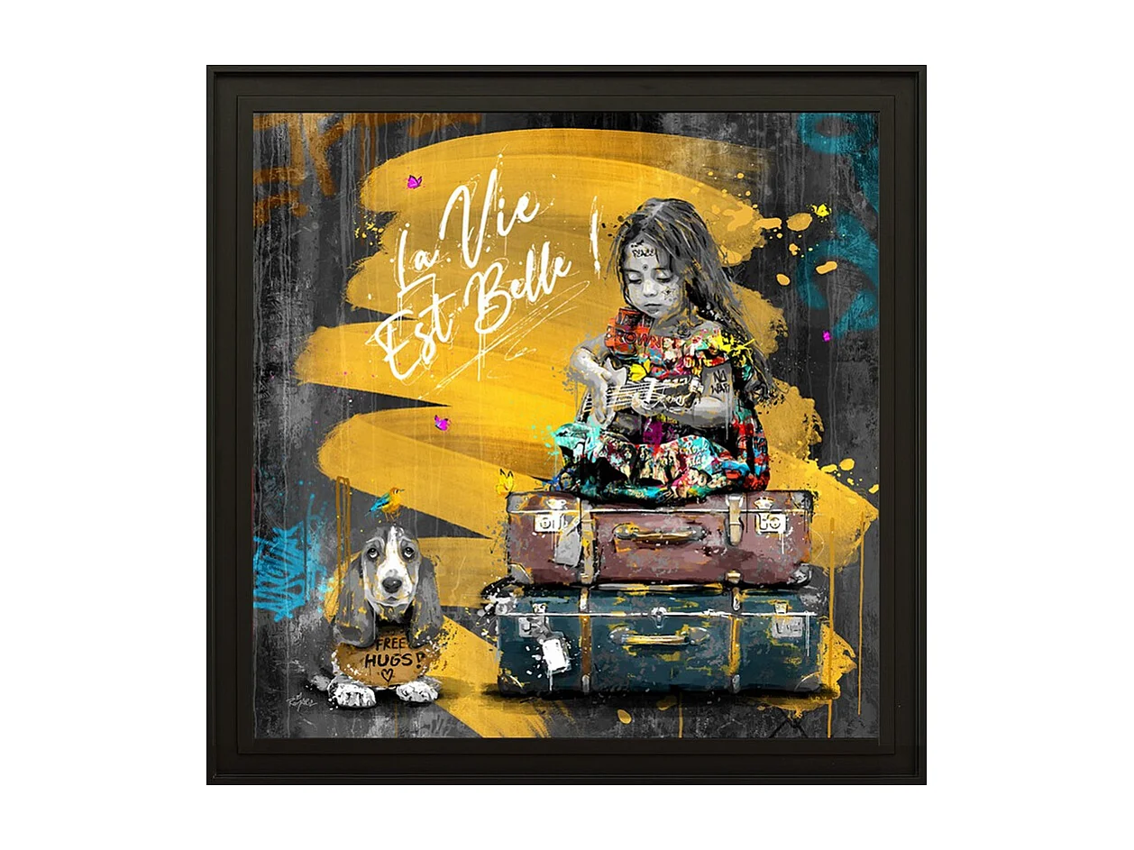 Tableau Romaric la petite fille et la guitare