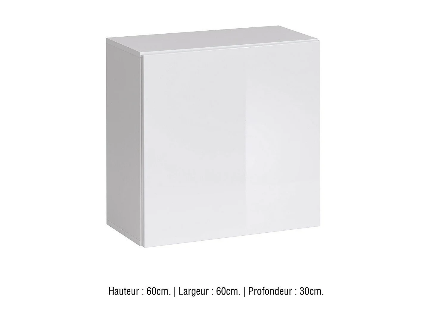 Armoire cube suspendue coloris blanc 60x60cm pour salon collection SWITCH.