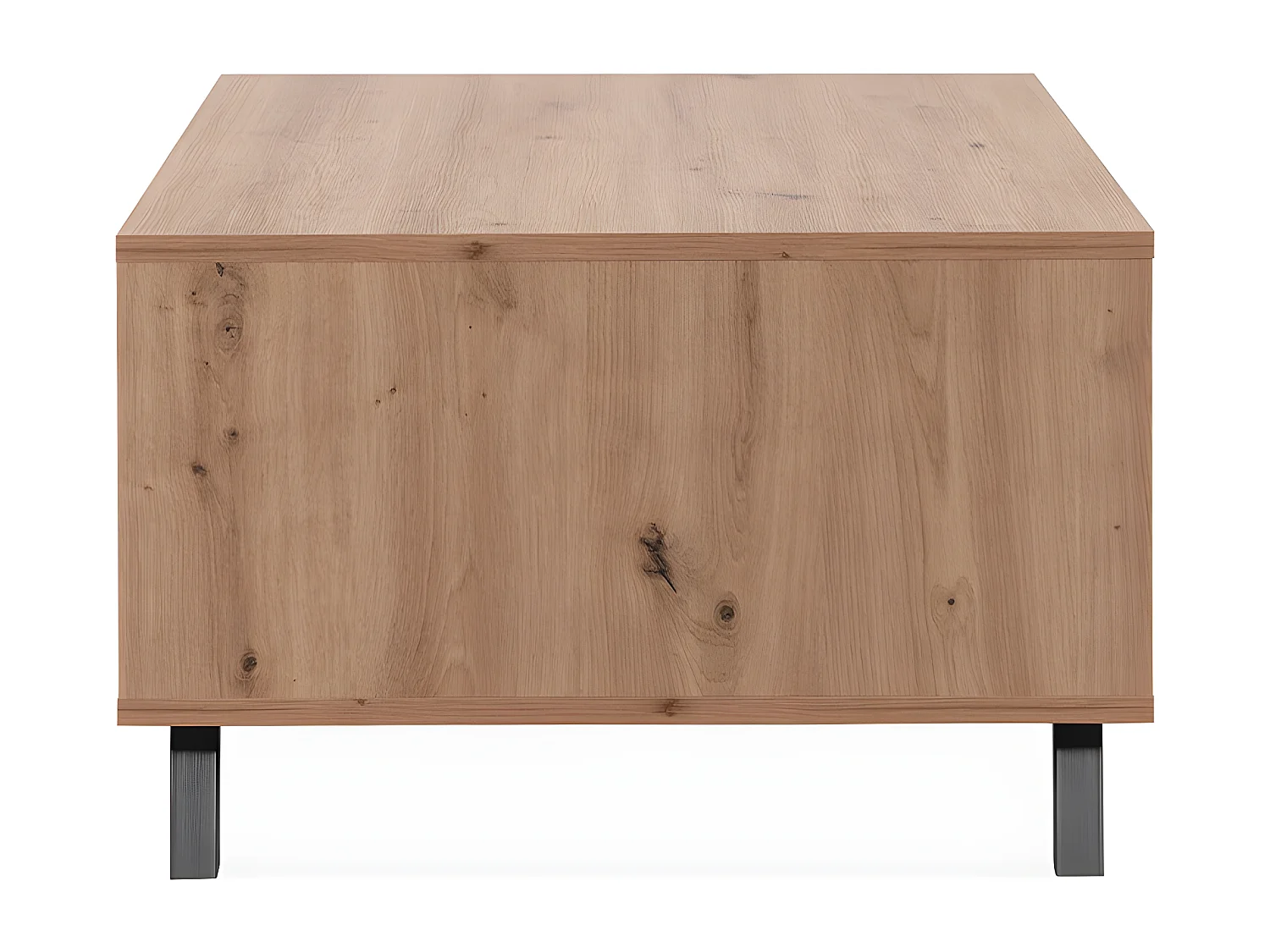 Table basse 1 porte et 2 niches décor chêne artisan L111 cm - LUBLIN