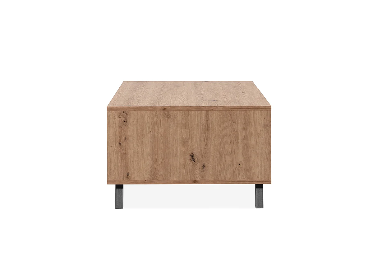 Mesa de café com 1 porta e 2 nichos, decoração em carvalho artesanal, L111 cm - LUBLIN